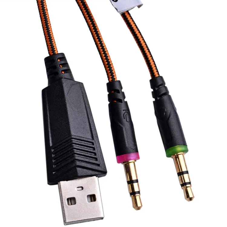 EACH G2000 Gaming Headset with LED Lighting and Microphone - 2.2m Wired Connection