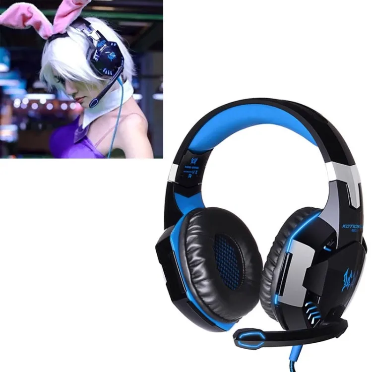 EACH G2000 Gaming Headset with LED Lighting and Microphone - 2.2m Wired Connection