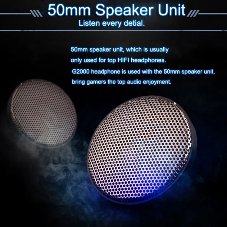 EACH G2000 Gaming Headset with LED Lighting and Microphone - 2.2m Wired Connection