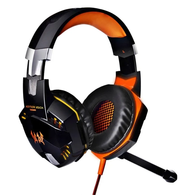 EACH G2000 Gaming Headset with LED Lighting and Microphone - 2.2m Wired Connection