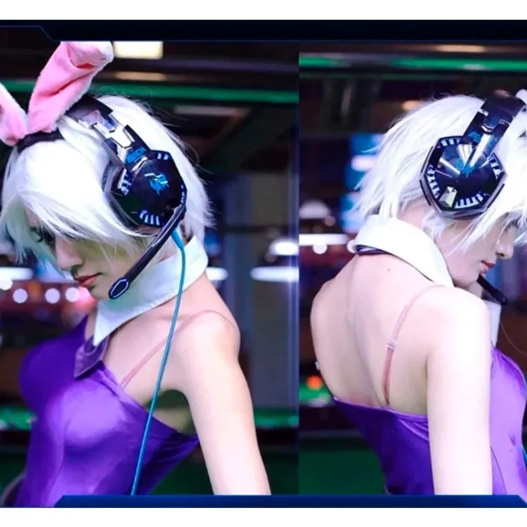 EACH G2000 Gaming Headset with LED Lighting and Microphone - 2.2m Wired Connection