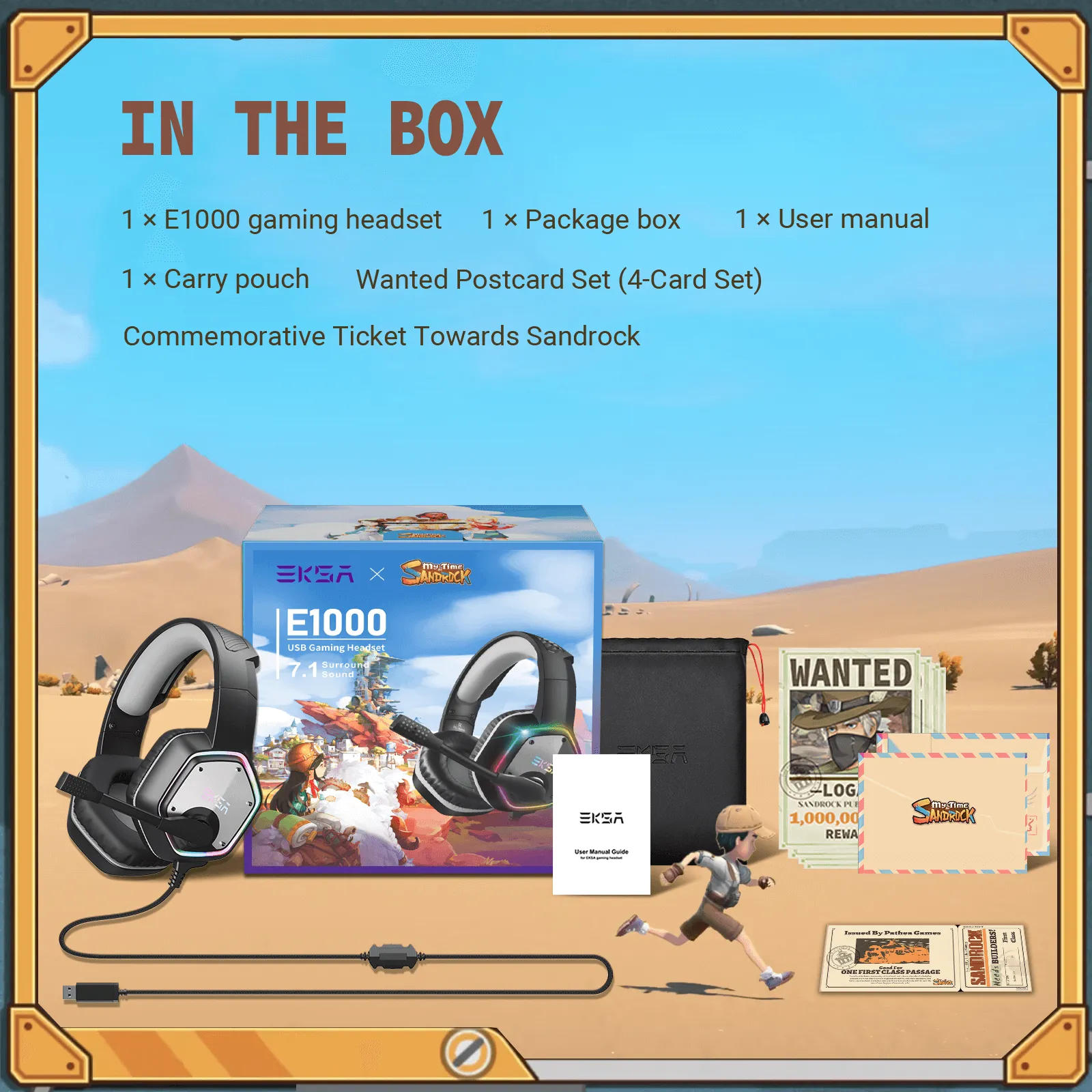 EKSA® E1000 My Time at Sandrock Edition RGB USB Gaming Headset