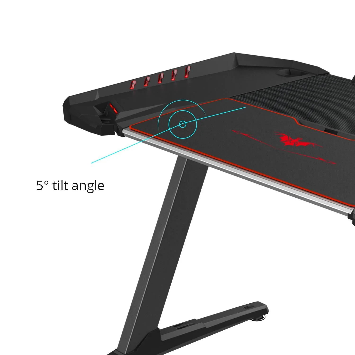 Eureka Ergonomic Z2 PC Gaming Desk with RGB Lights