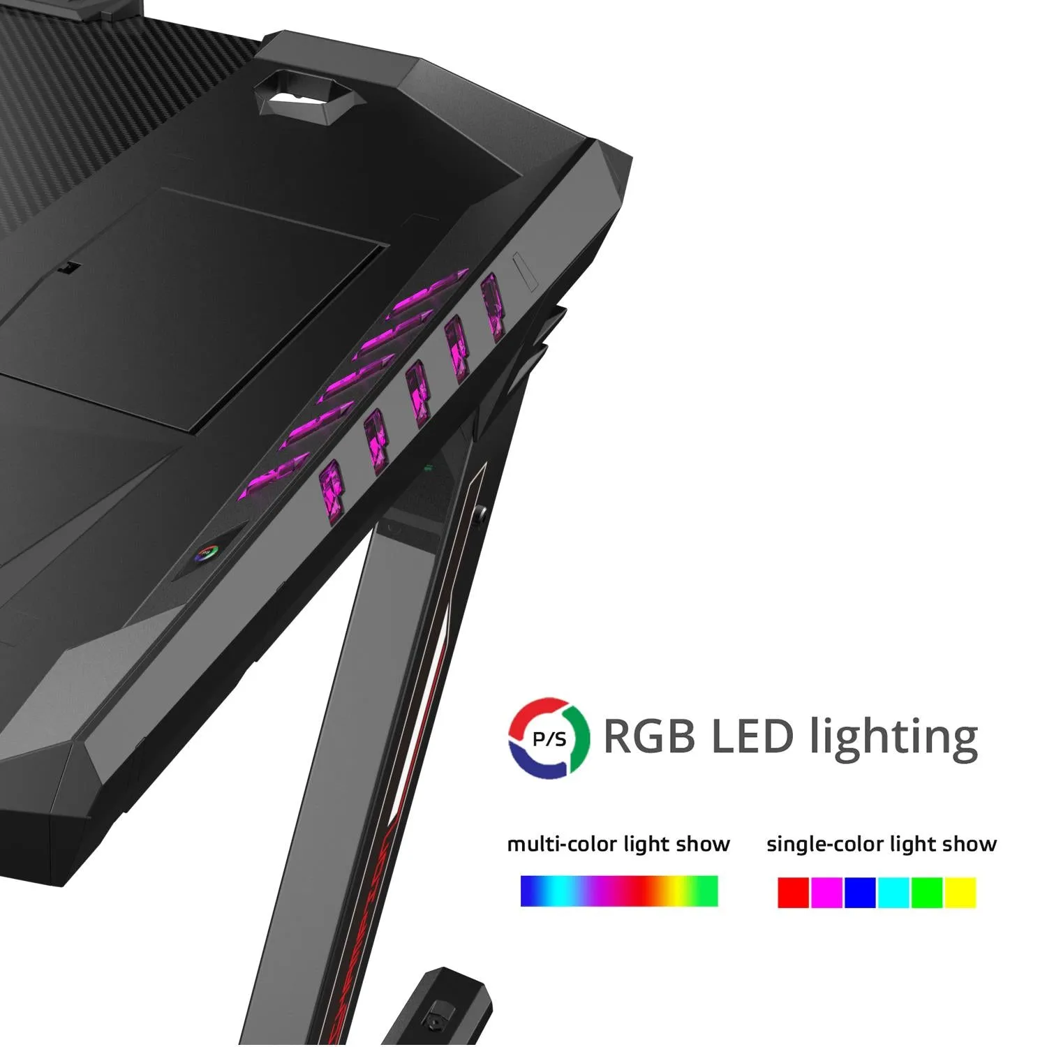 Eureka Ergonomic Z2 PC Gaming Desk with RGB Lights