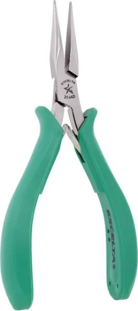 Excelta 2844D ESD-Safe Medium Chain Nose Stainless Steel Pliers with Serrated Jaw & Molded Grips, 5.75" OAL