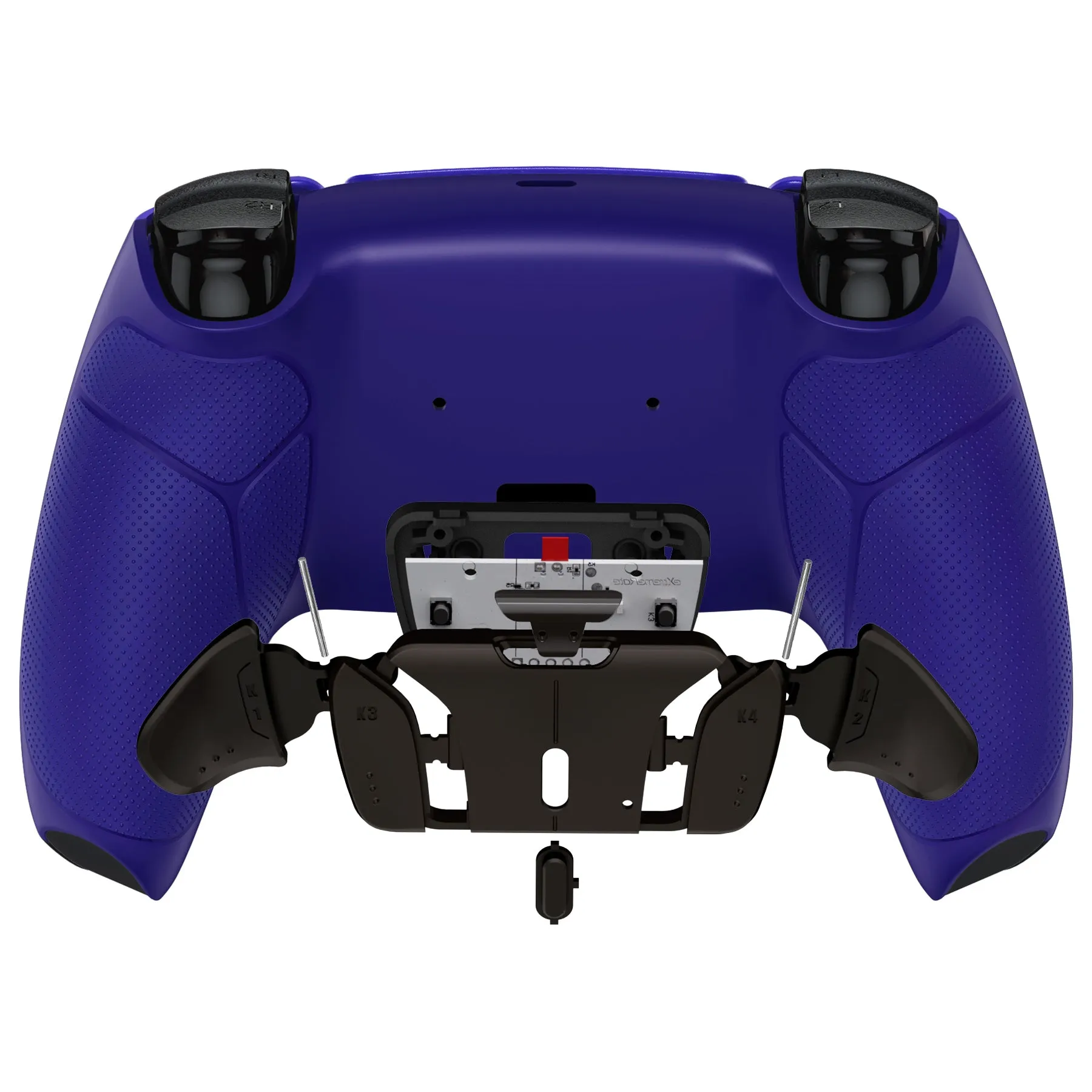 eXtremeRate Black Real Metal Buttons (RMB) Version RISE4 Remap Kit for PS5 Controller BDM-030/040/050 -Rubberized Cobalt Blue- YPFJ7016G3