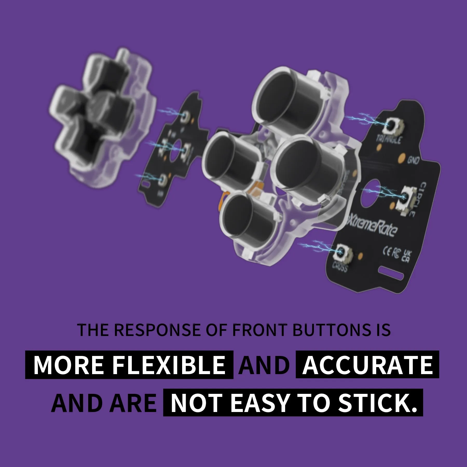 eXtremeRate Face Buttons Clicky Kit for PS5 Edge Controller, Custom Tactile Dpad Action Buttons for PS5 Edge Controller - DHYEG001