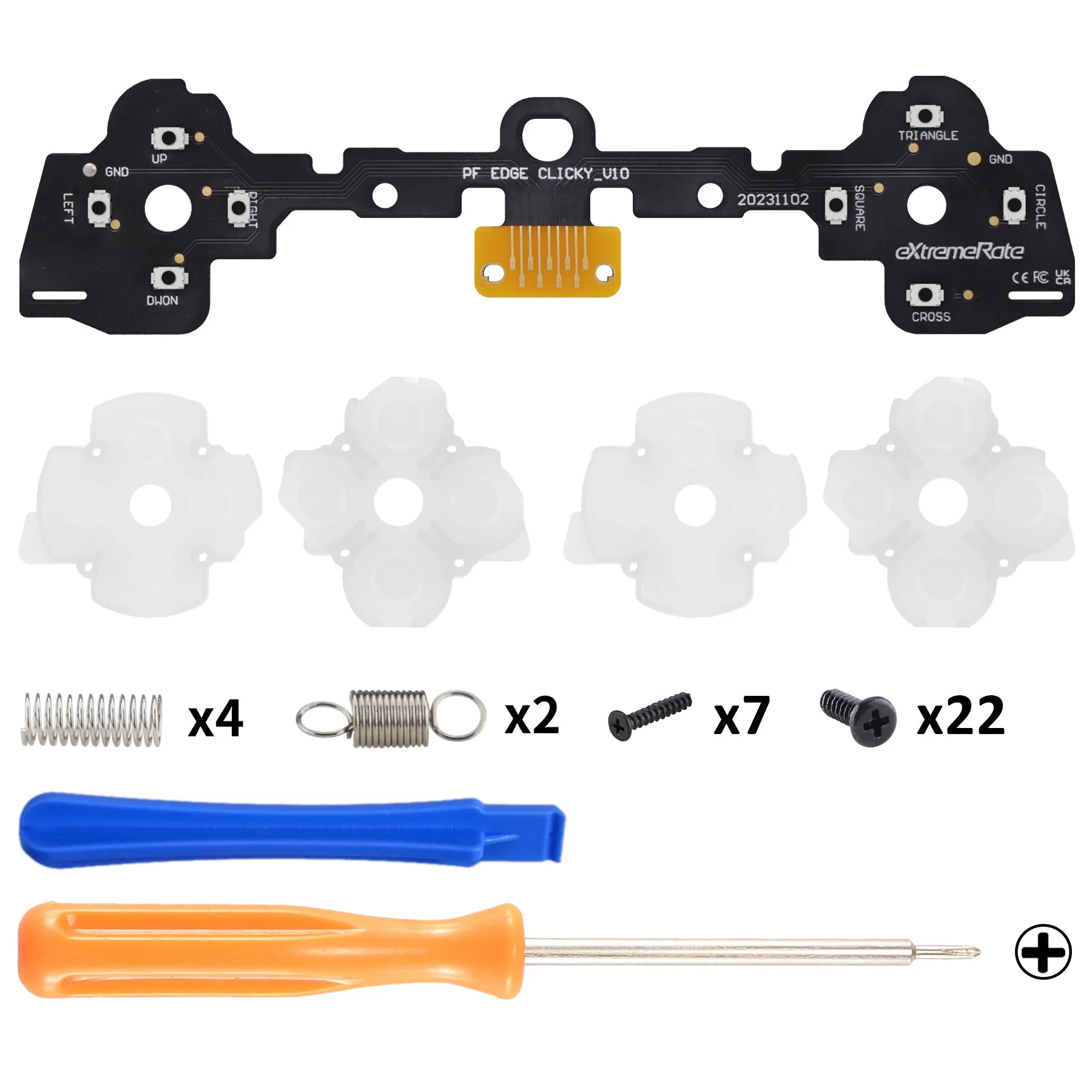 eXtremeRate Face Buttons Clicky Kit for PS5 Edge Controller, Custom Tactile Dpad Action Buttons for PS5 Edge Controller - DHYEG001