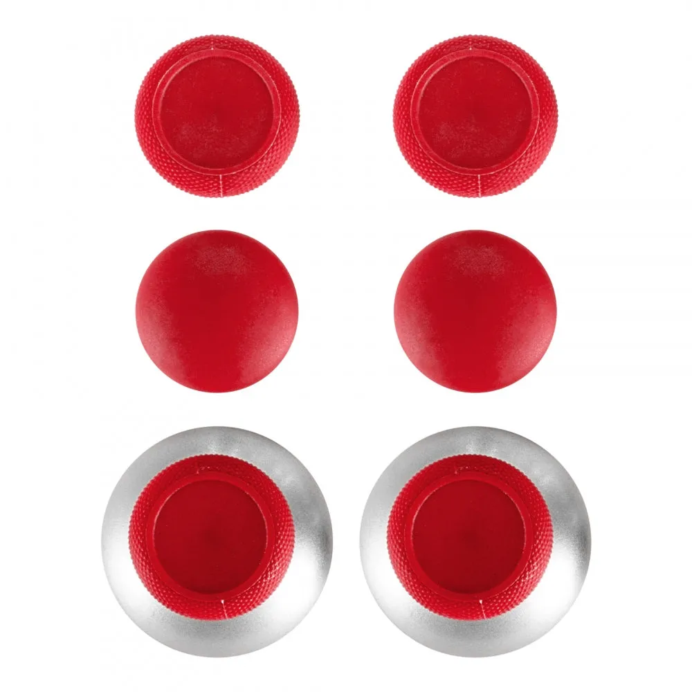 eXtremeRate Red Metal Magnetic Thumbsticks with Carry Case for Xbox One Elite PS4 Slim - XOJ2019