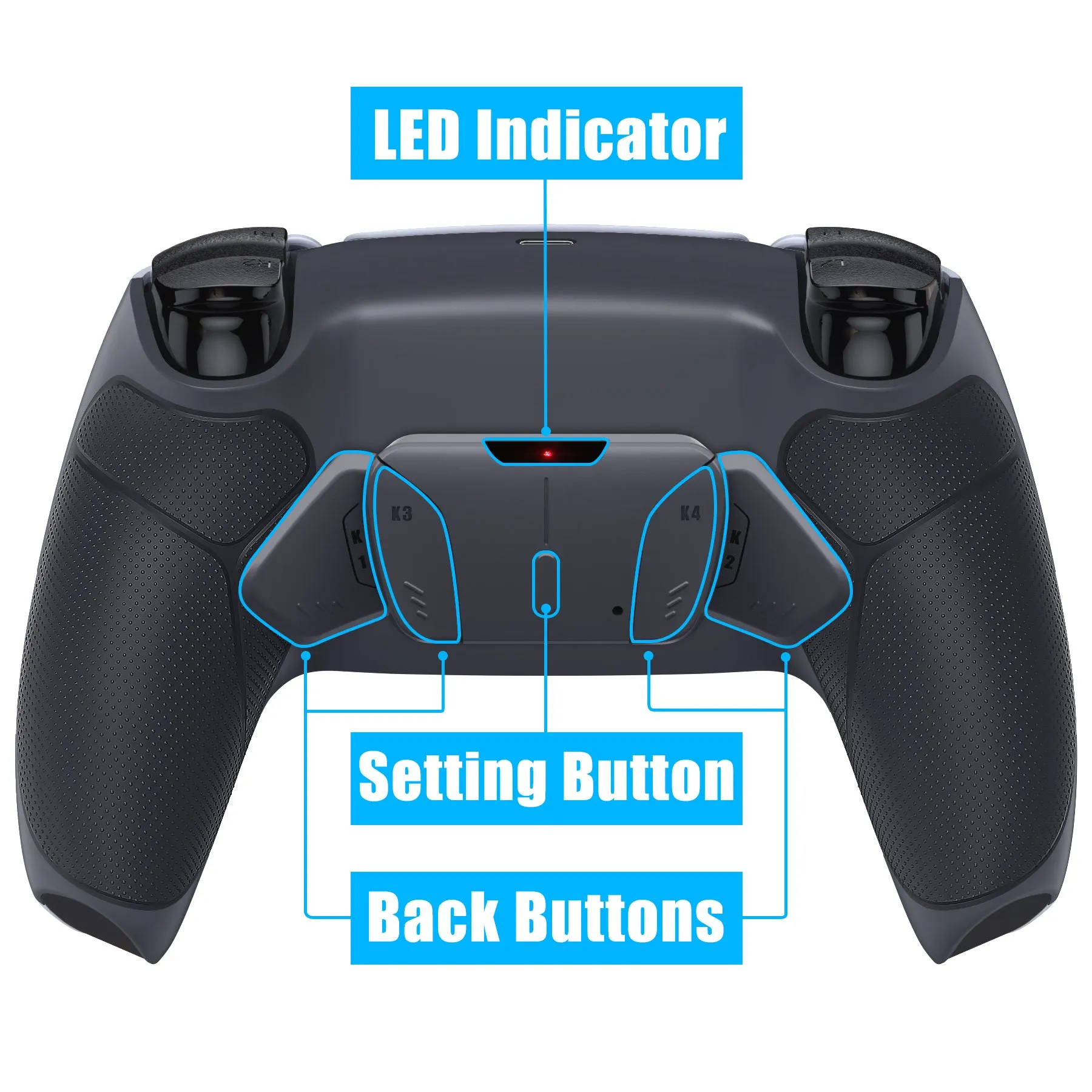 eXtremeRate Remappable RISE4 V3 Remap Kit for PS5 Controller BDM-030/040/050 - Rubberized Dark Gray - YPFU6013G4