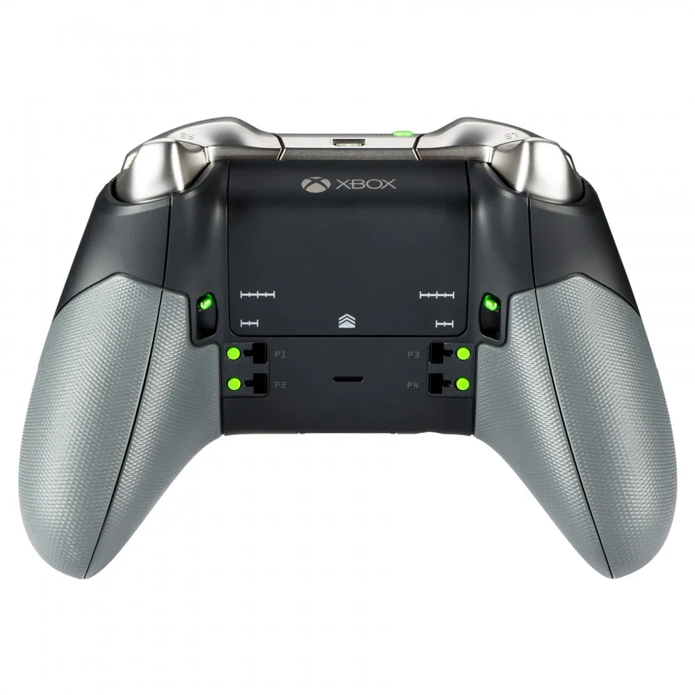 eXtremeRate Rubberized Right Left Side Rails, Replacement Rear Handle Grips, Back Panels Faceplates Kits for Xbox One Elite Controller (Model 1698) - XOJ1121