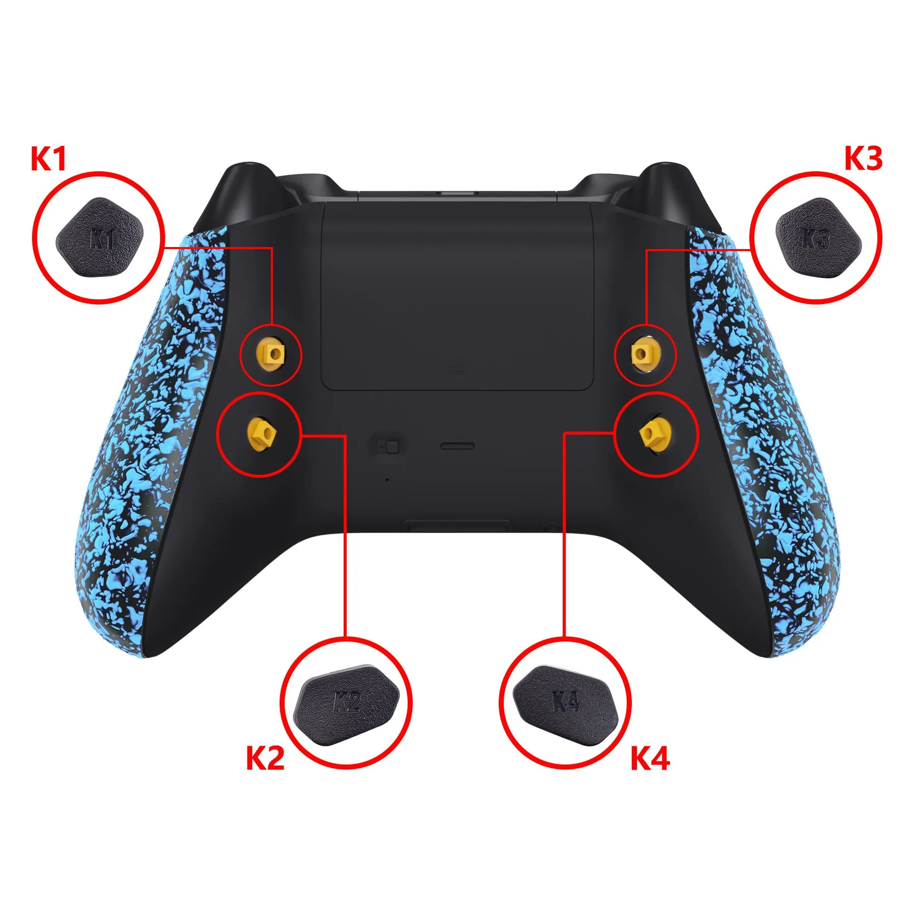 eXtremeRate Textured Blue HOPE Remappable Remap Kit for Xbox Series X / S Controller, Upgrade Boards & Redesigned Back Shell & Side Rails & Back Buttons for Xbox Core Controller - Controller NOT Included - RX3P3044