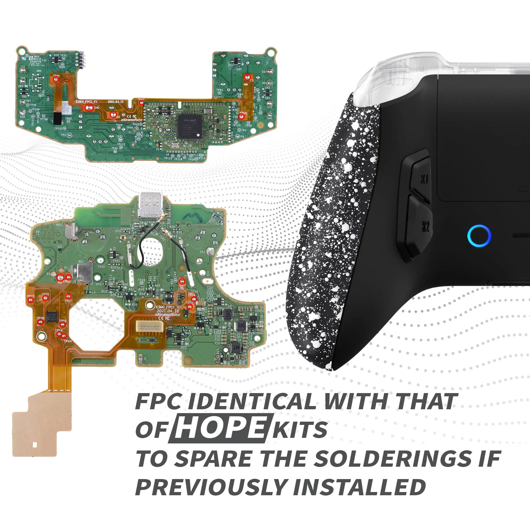 eXtremeRate VICTOR X Remap Kit for Xbox Series X/S Controller -Textured White - RTX3P006