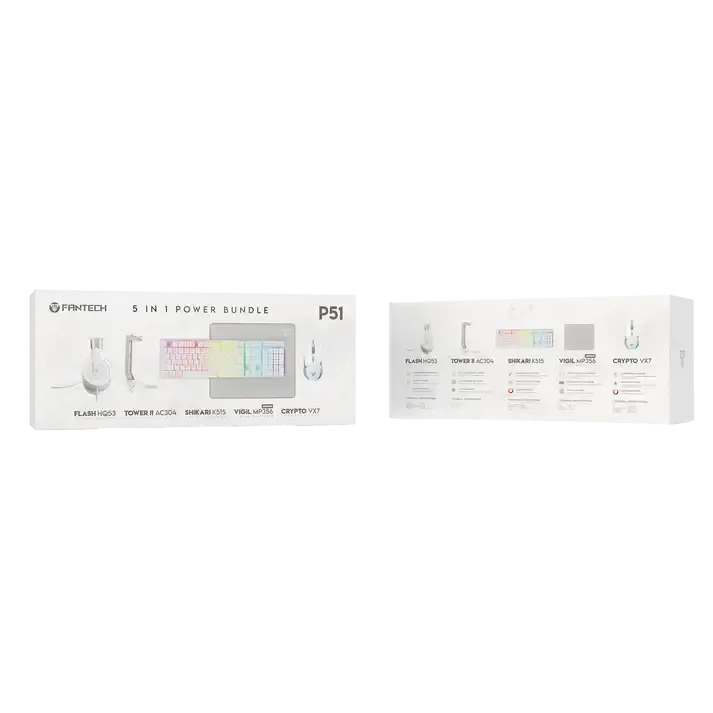 Fantech Peripheral Bundle - White Edition (P51)
