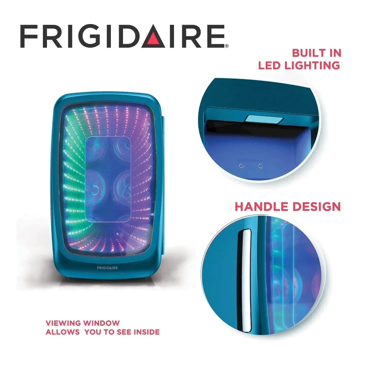 Frigidaire 6-Can Retro Gaming Light-Up Portable Beverage Mini Fridge, EFMIS179 (Blue)