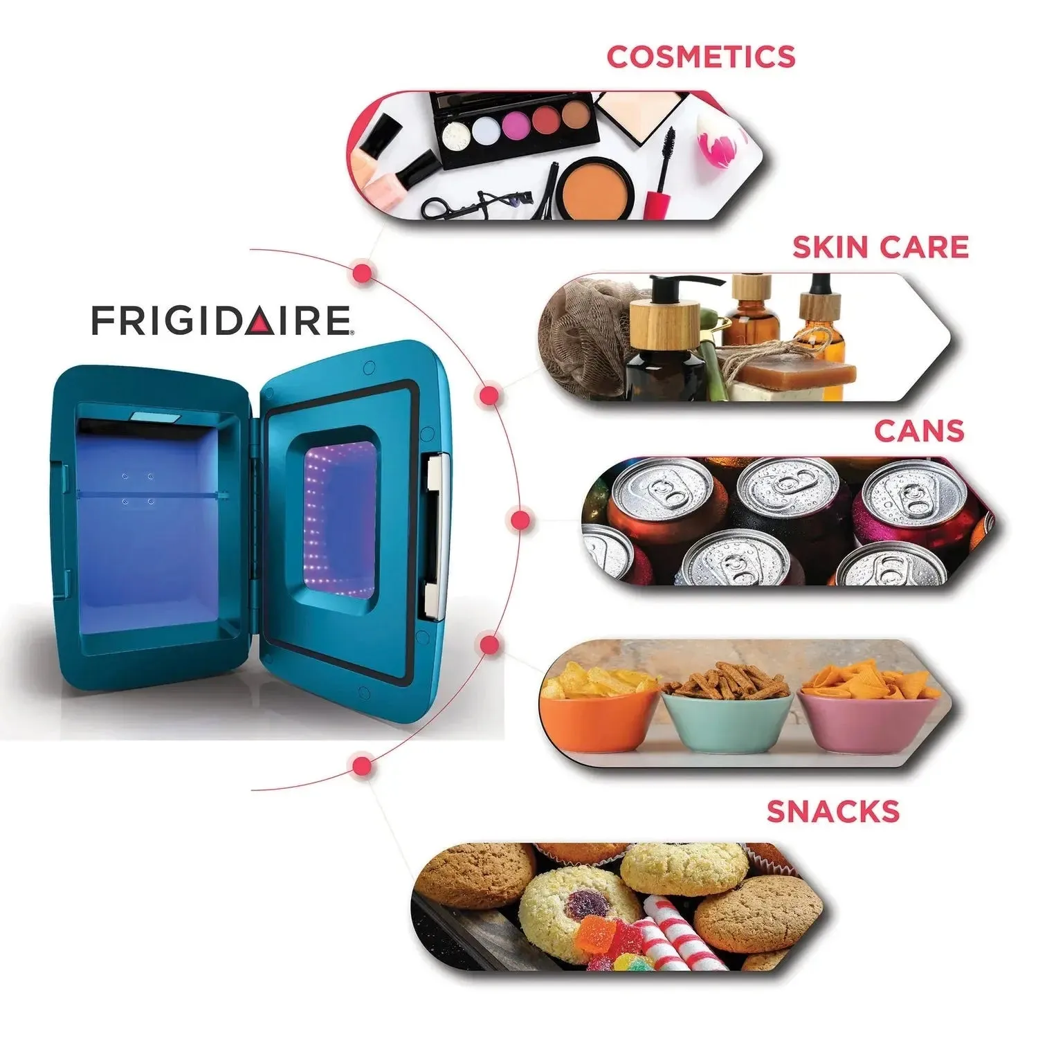 Frigidaire 6-Can Retro Gaming Light-Up Portable Beverage Mini Fridge, EFMIS179 (Blue)