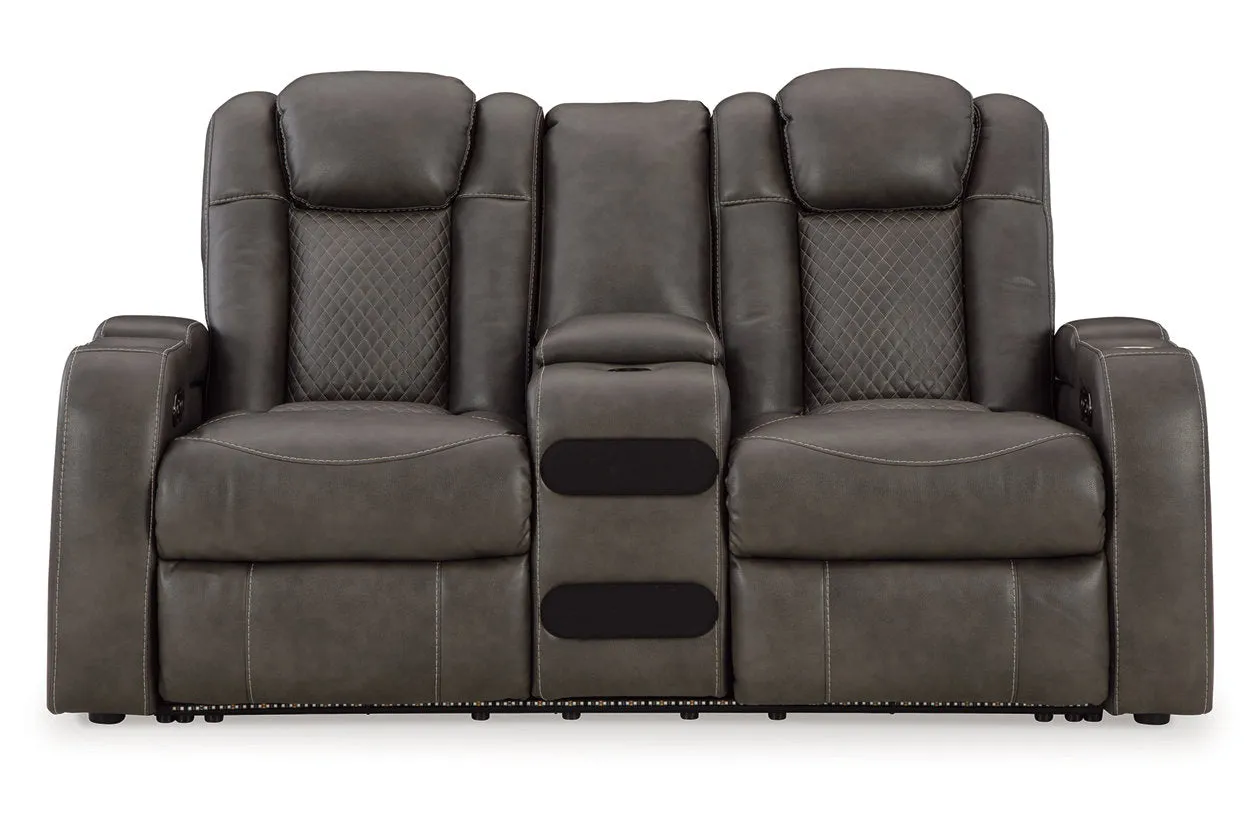 Fyne-Dyme Shadow Power Reclining Sofa, Loveseat and Recliner