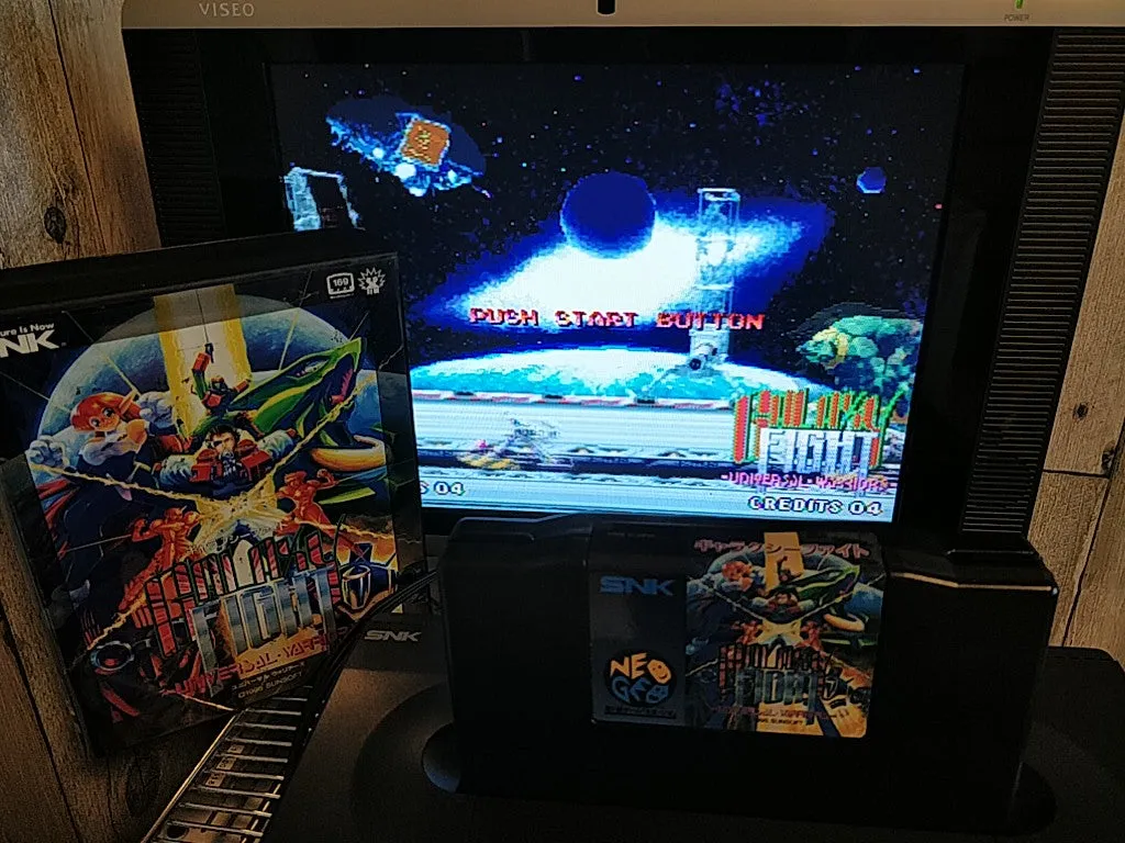 GALAXY FIGHT Universal Warriors SNK NEO GEO AES Cartridge, Manual Boxed-d0612-