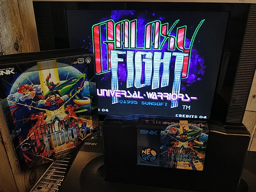 GALAXY FIGHT Universal Warriors SNK NEO GEO AES Cartridge, Manual Boxed-d0612-