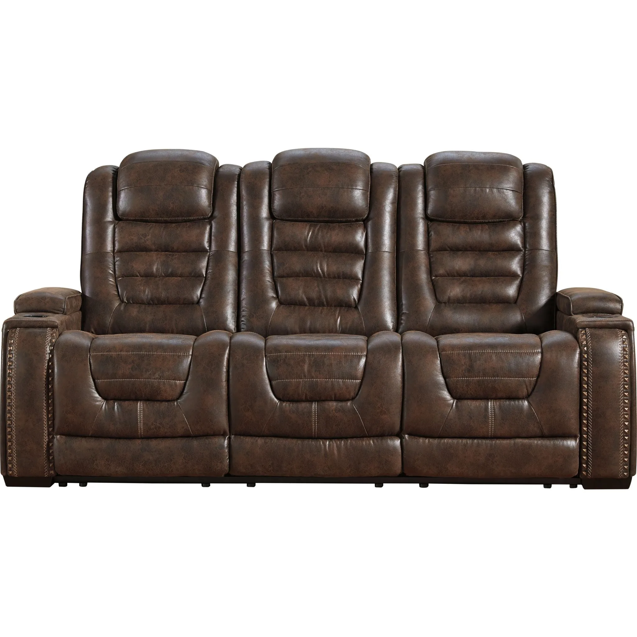 Game Zone Power Reclining Sofa With Power Headrest - Bark