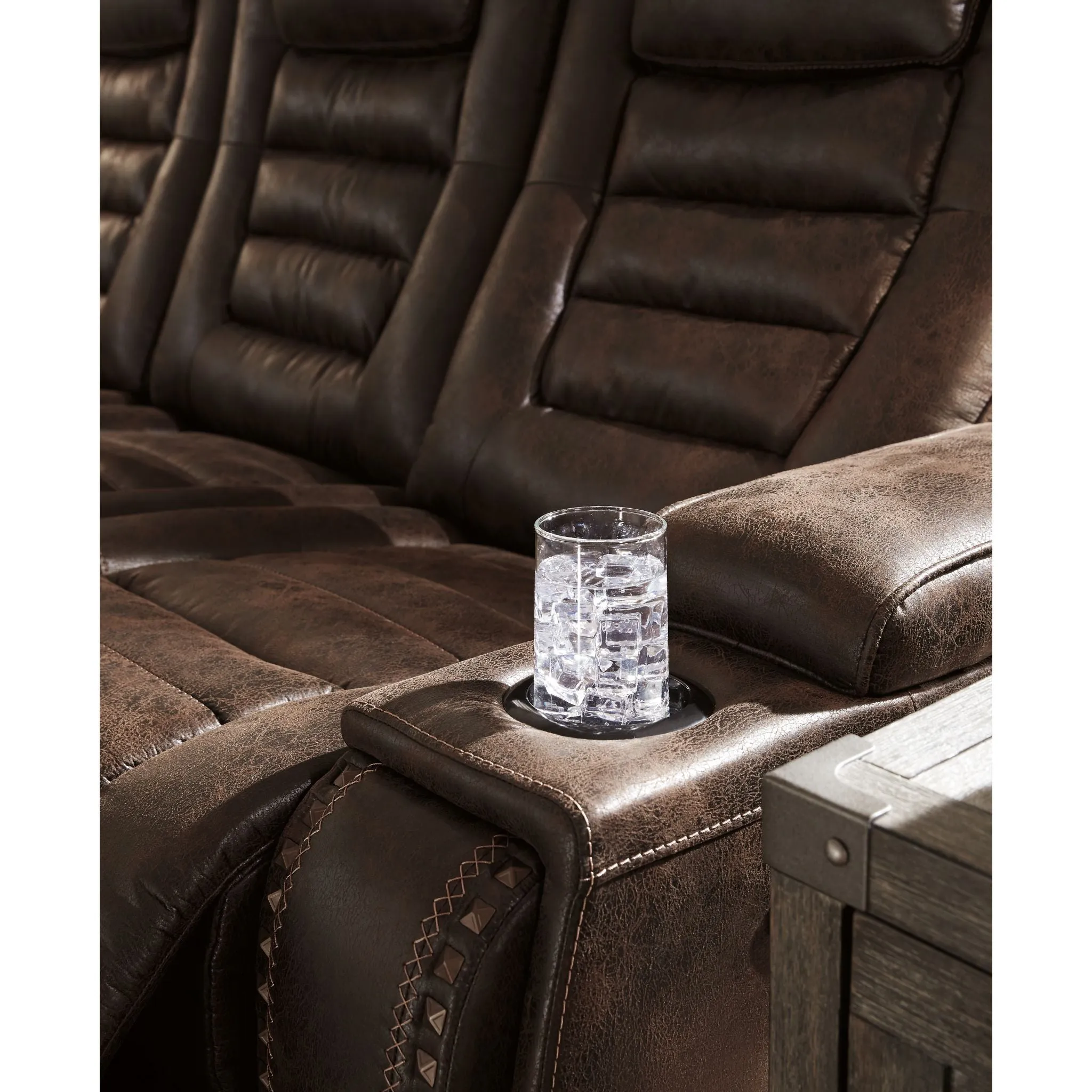 Game Zone Power Reclining Sofa With Power Headrest - Bark