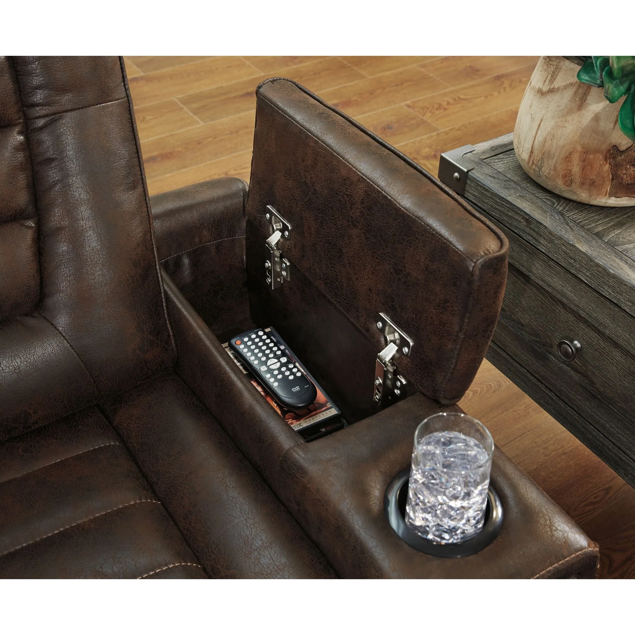 Game Zone Power Reclining Sofa With Power Headrest - Bark