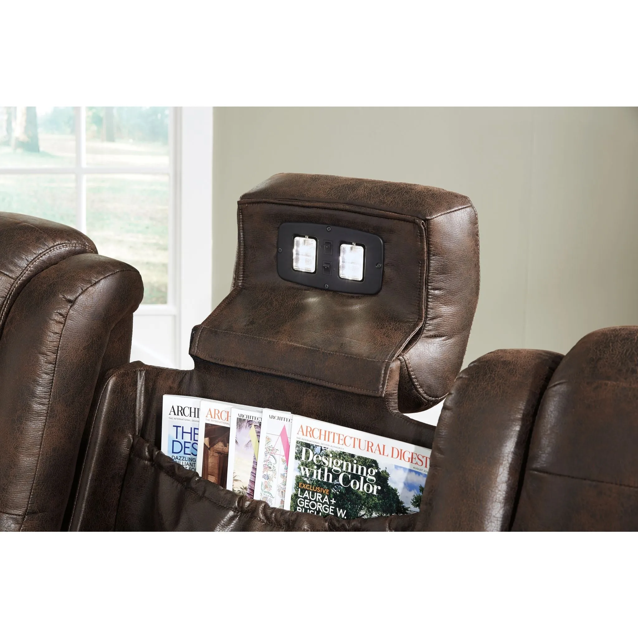 Game Zone Power Reclining Sofa With Power Headrest - Bark