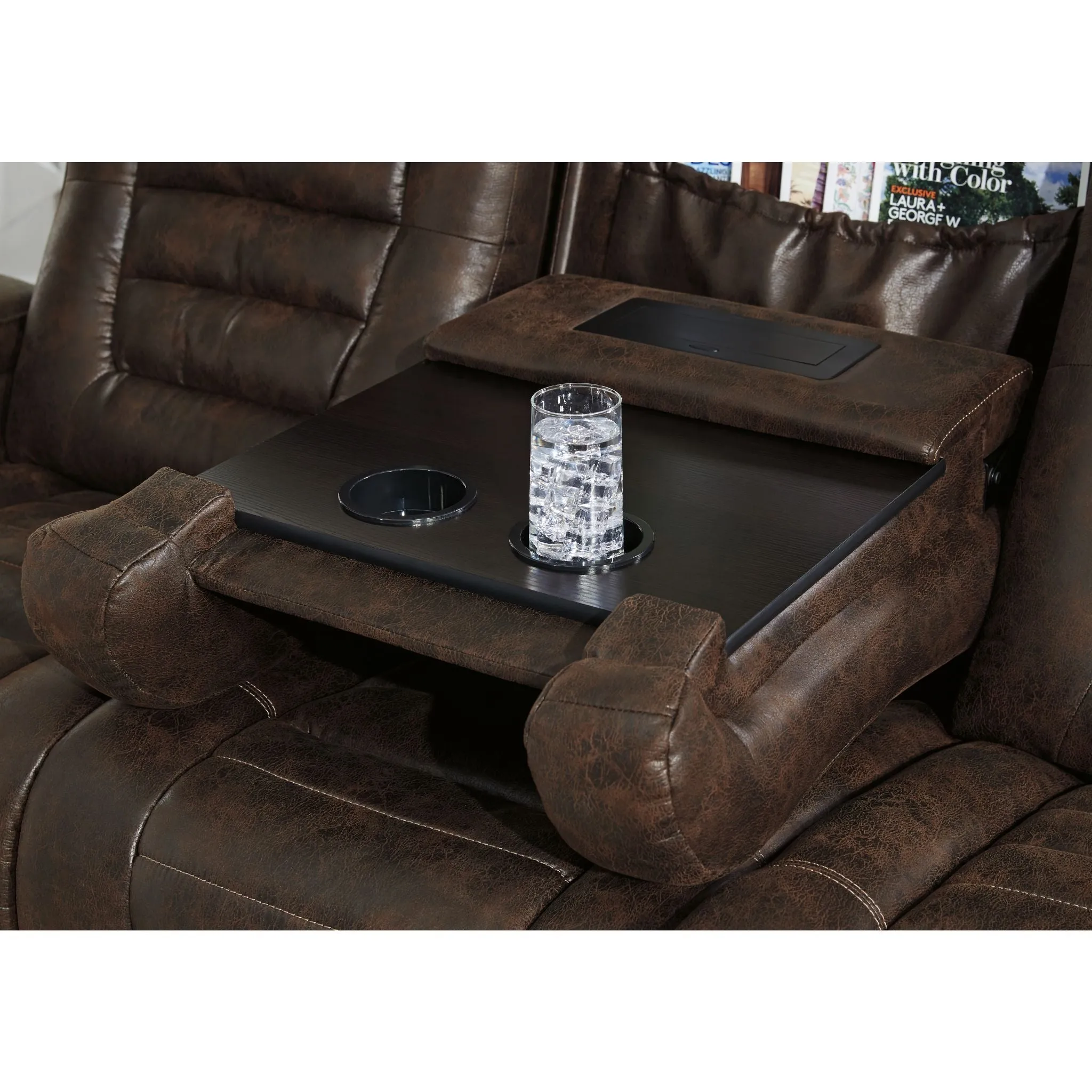 Game Zone Power Reclining Sofa With Power Headrest - Bark