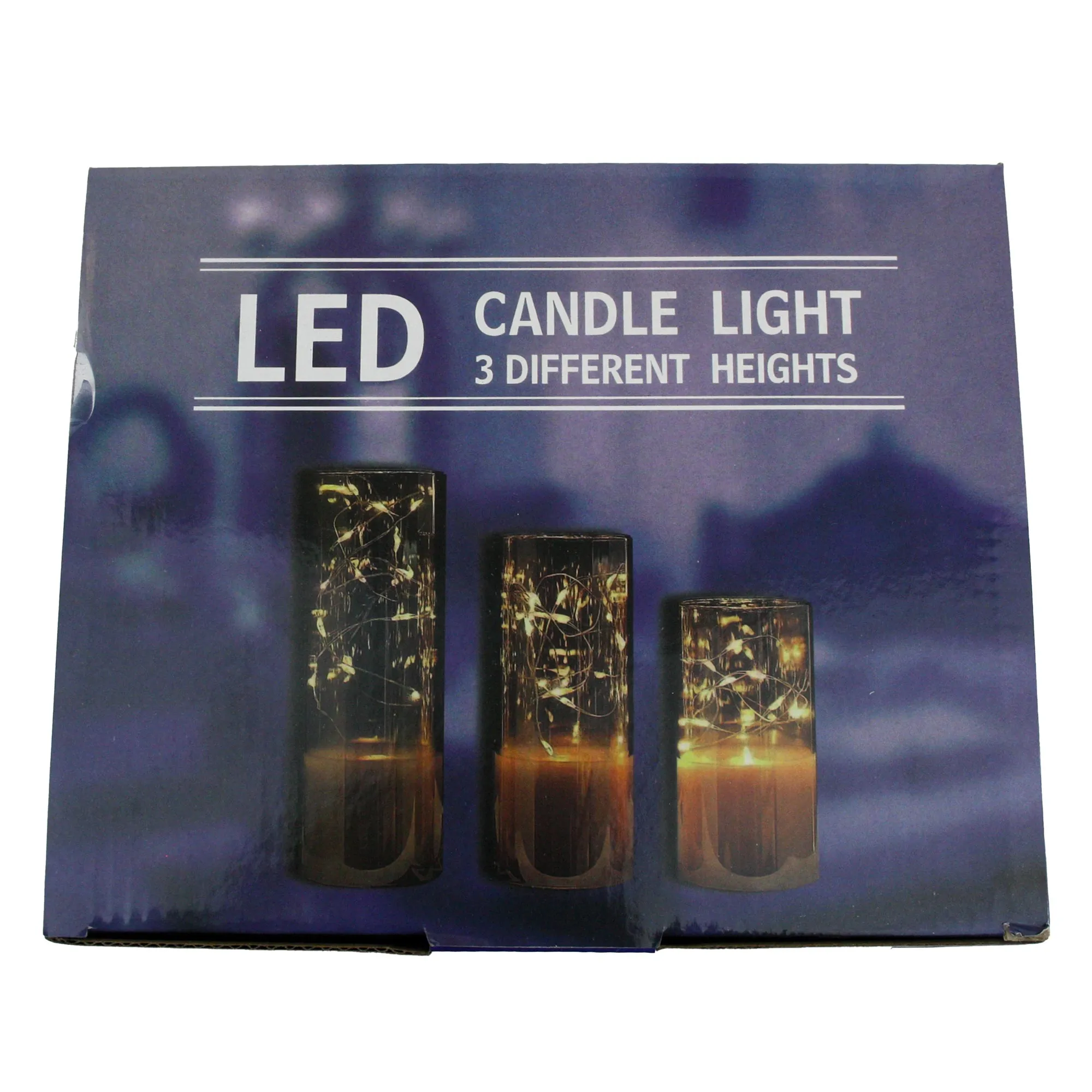 Glass Cylinder LED Light Table Lamp with Fairy Lights - Set of 3