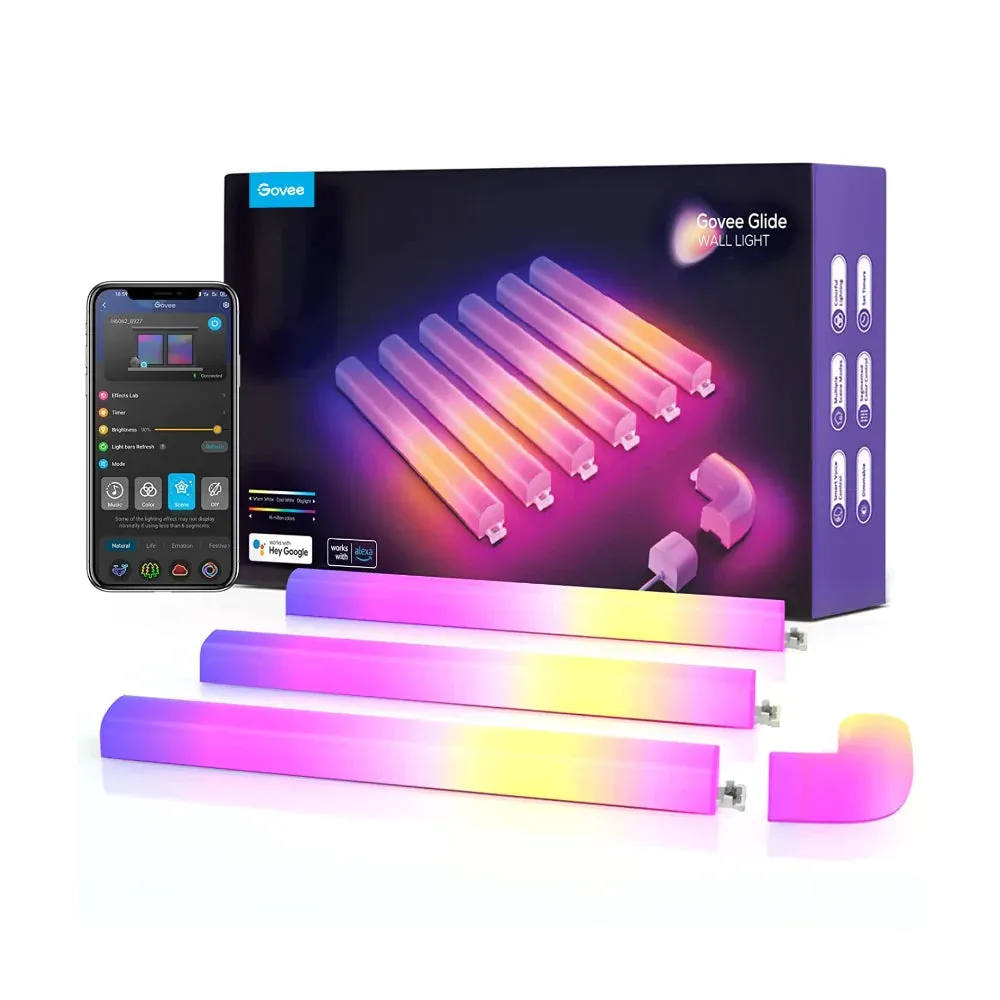 Govee 6 1 Glide Wall Light - Multicolour | B6062201-OF-UK