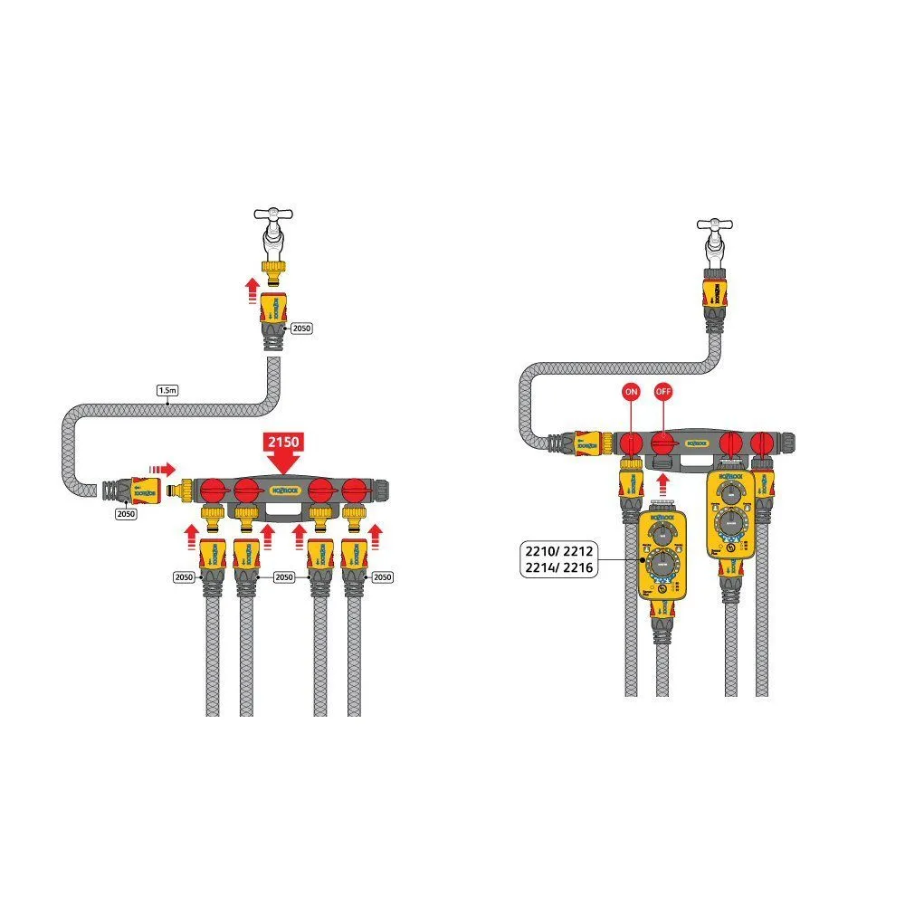 Hozelock 4 Way Tap Connector