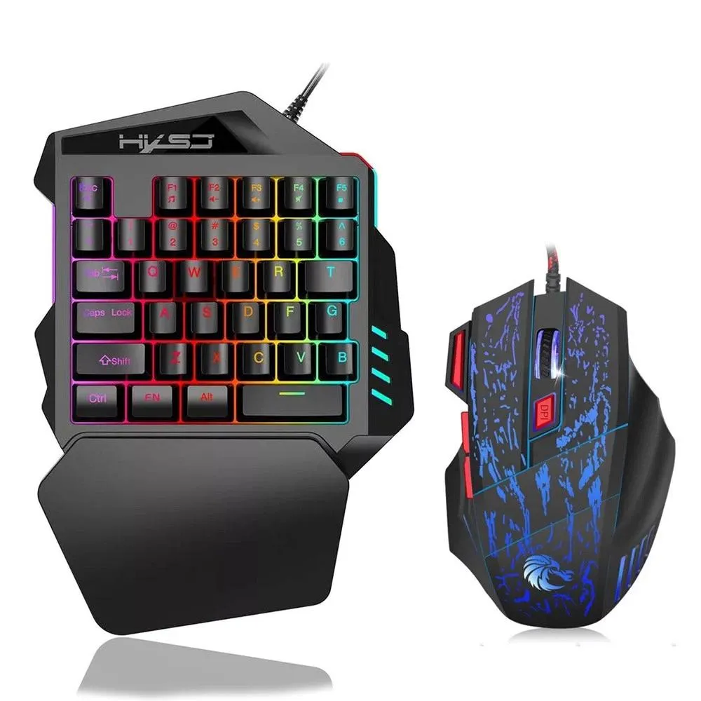 HXSJ J50 One-Handed Gaming Keyboard Mouse Combo
