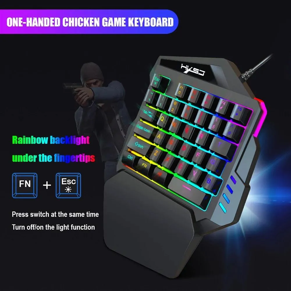 HXSJ J50 One-Handed Gaming Keyboard Mouse Combo