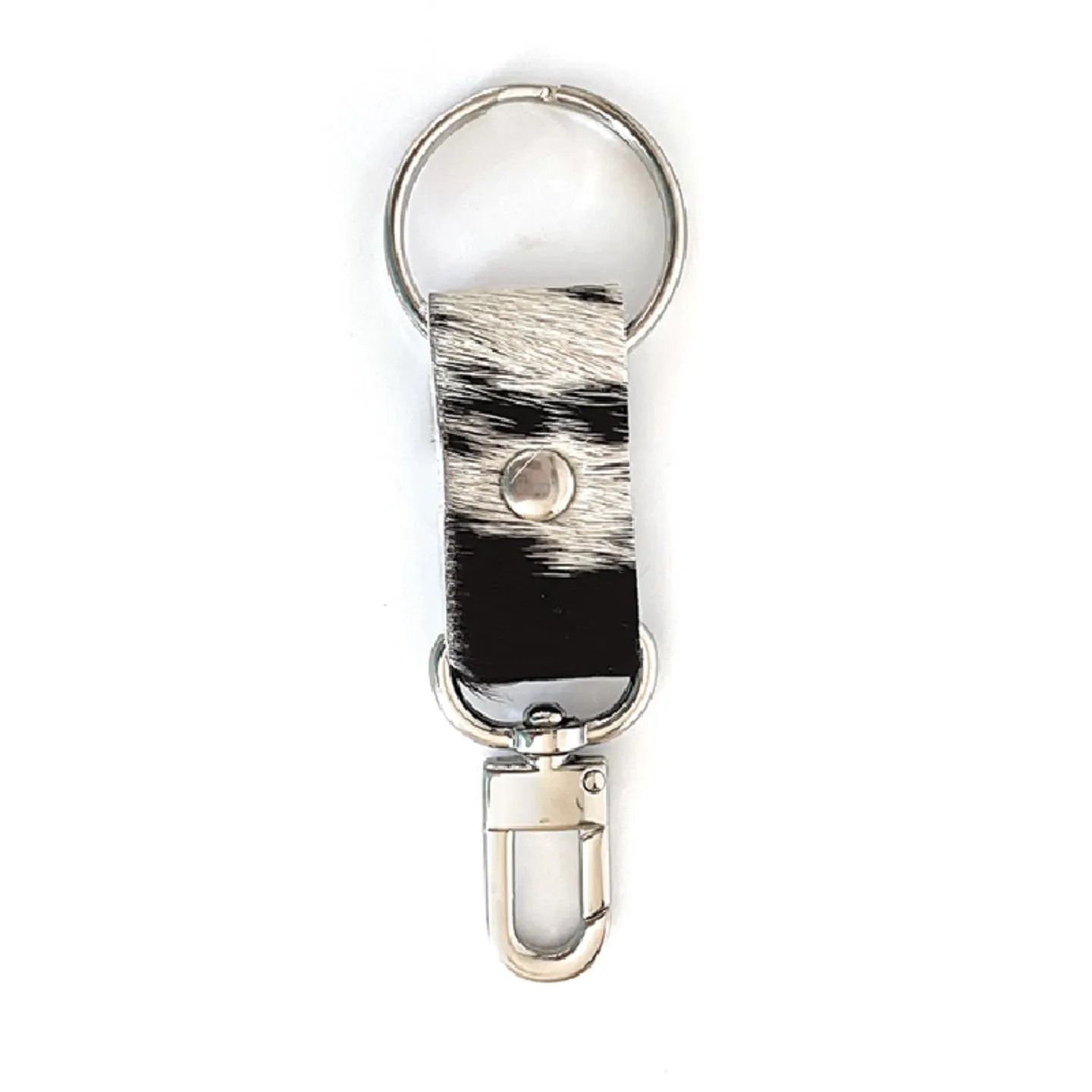 Key Chain In Leather, Hair on Hide