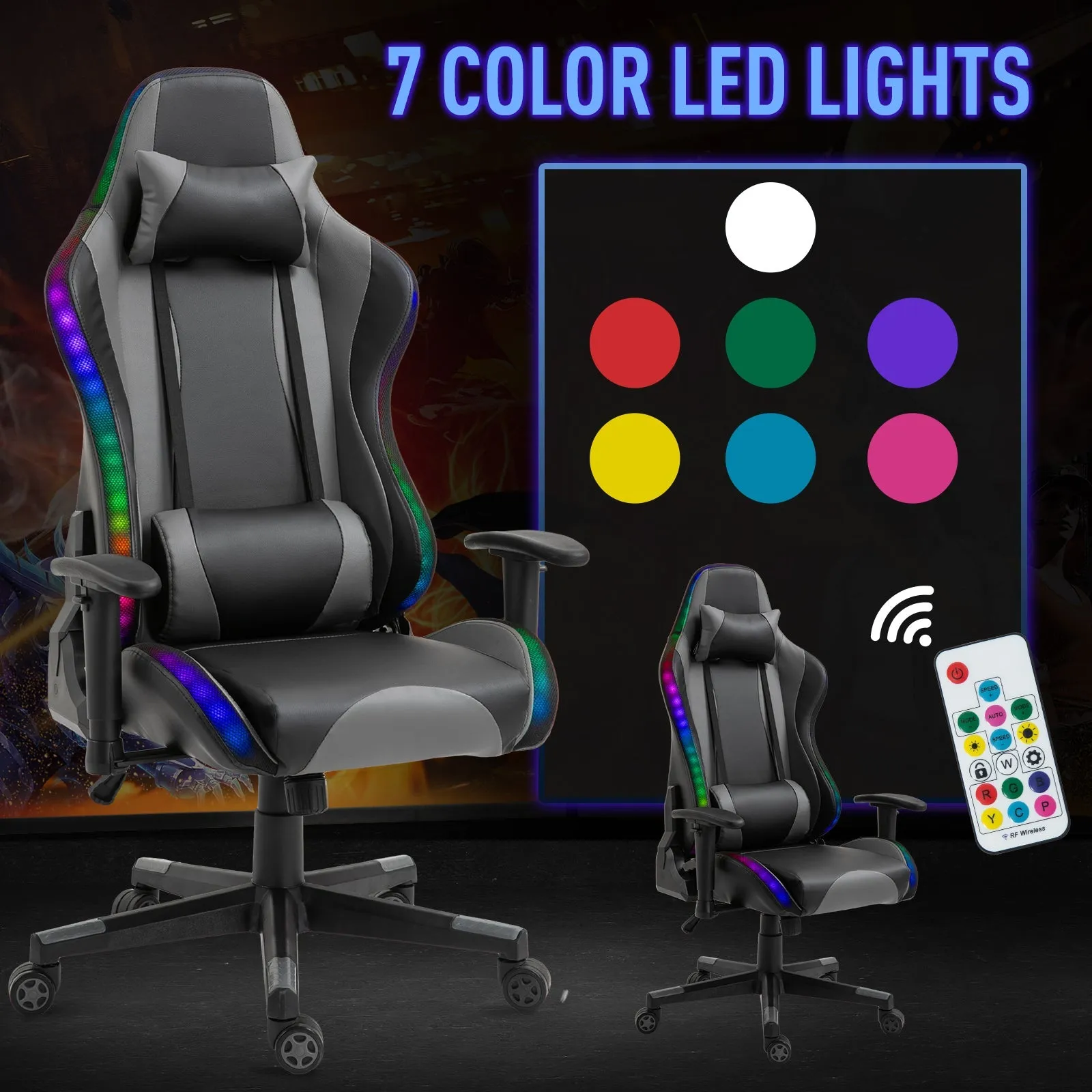 LED RGB Lights Gaming Chair