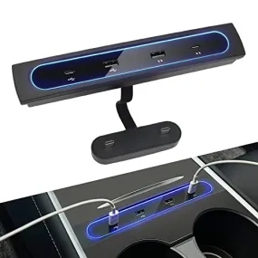 Lighted 4 in 1 USB Hub Docking Station for Tesla Model 3 & Y
