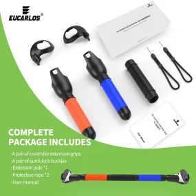 Long Arms for Gorilla Tag, 3-in-1 Extensions Grips for Meta Quest 3 Controller Accessories, Dual Handles Grips Compatible with Oculus Quest 3 VR Games Sticks for Beat Saber