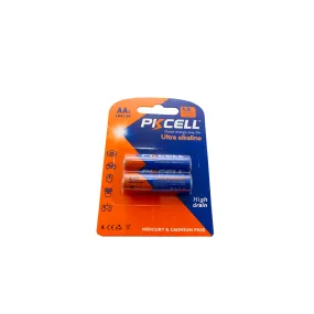 LR6-2B AA Battery 2Pcs Alkaline 1.5V, 400mins