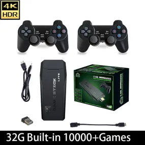 (M8 32G Built-in 10000 Games) 4K Wireless Retro HDMI Video Game Console with Dual Controllers - Supports Multiple Emulators