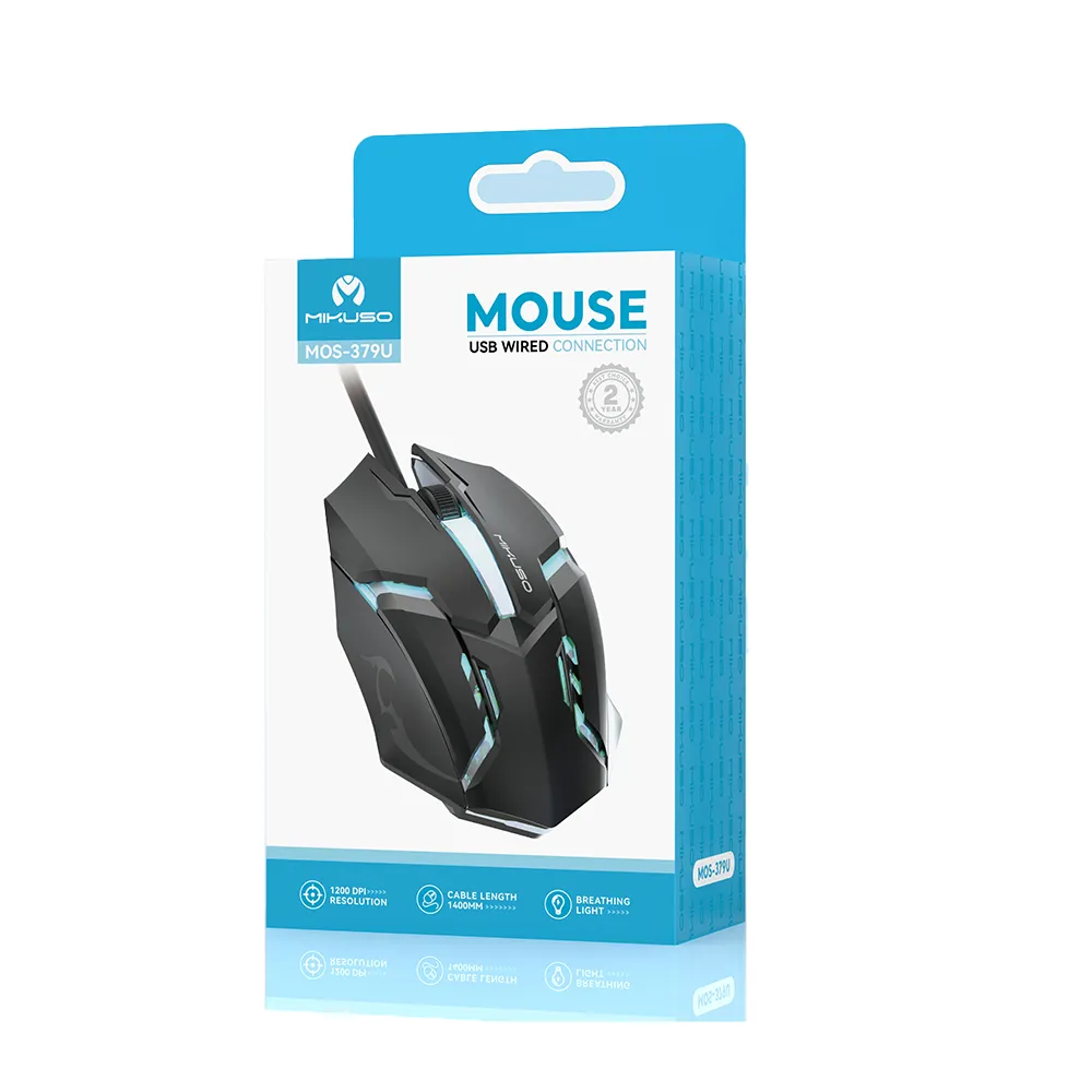 Mikuso Wired Mouse 3 Buttons   1 Wheel Black [MOS-379U BK]