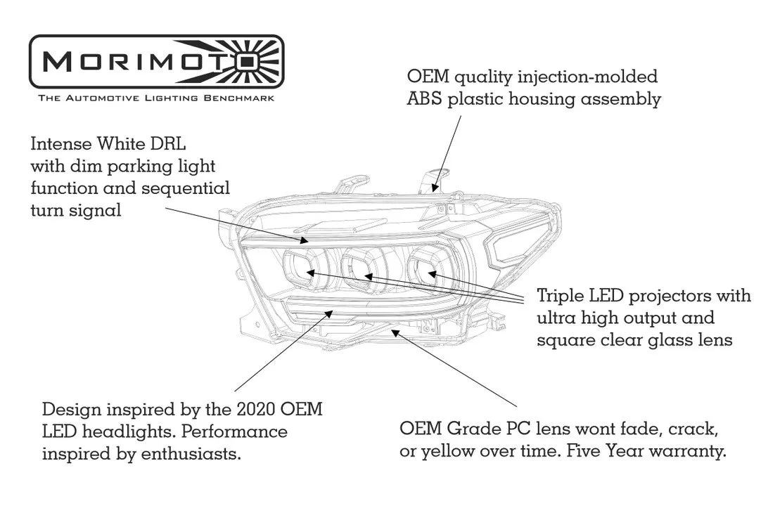 Morimoto 2016  Toyota Tacoma XB Headlights
