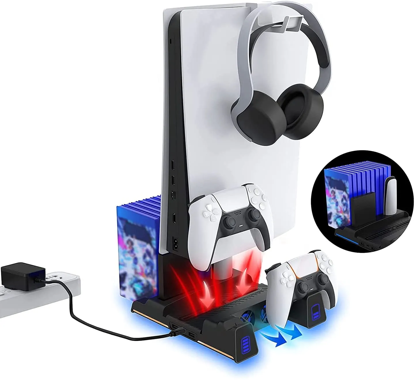 NexiGo PS5 Cooling Stand with RGB Strip Lights