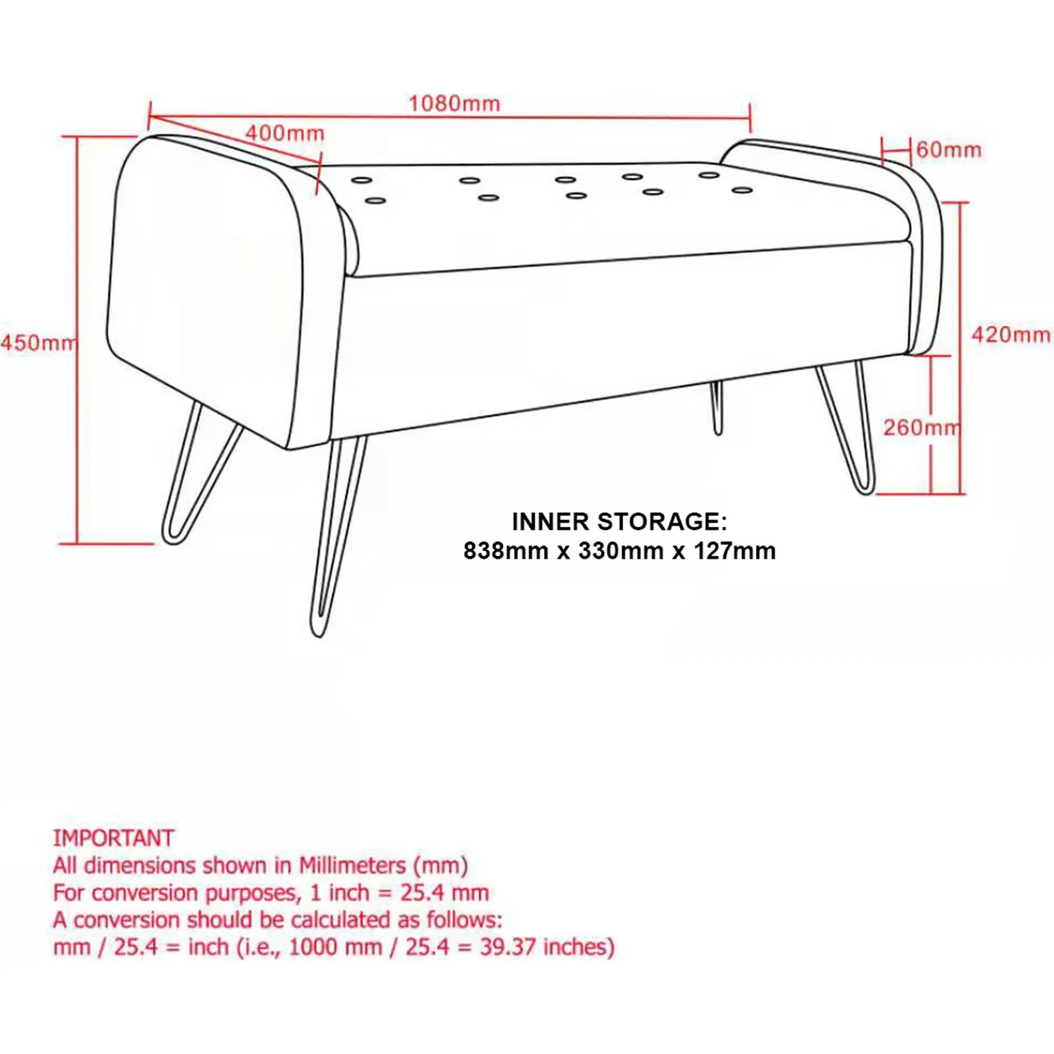 Odet Bench - Grey