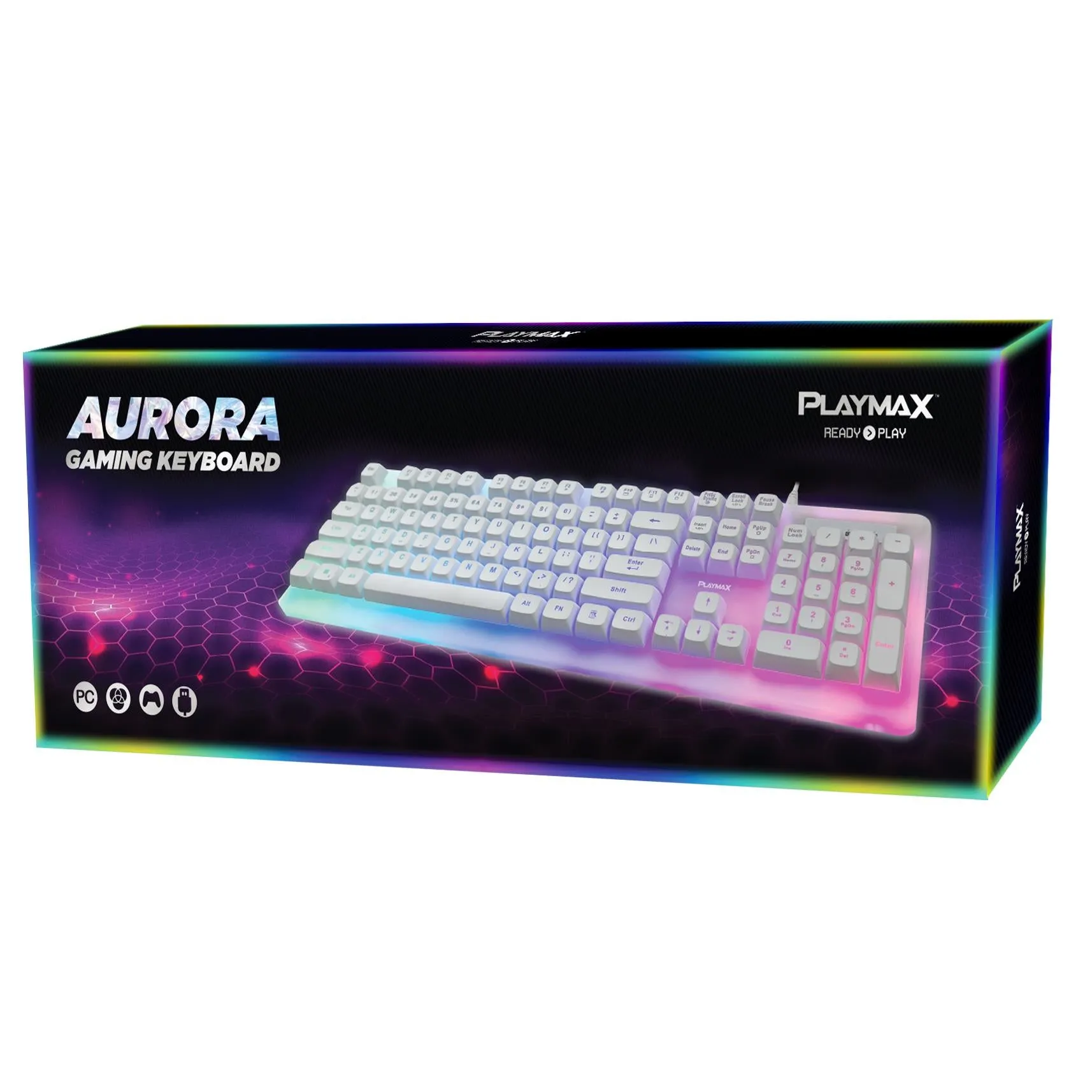 Playmax Aurora Gaming Keyboard (White)