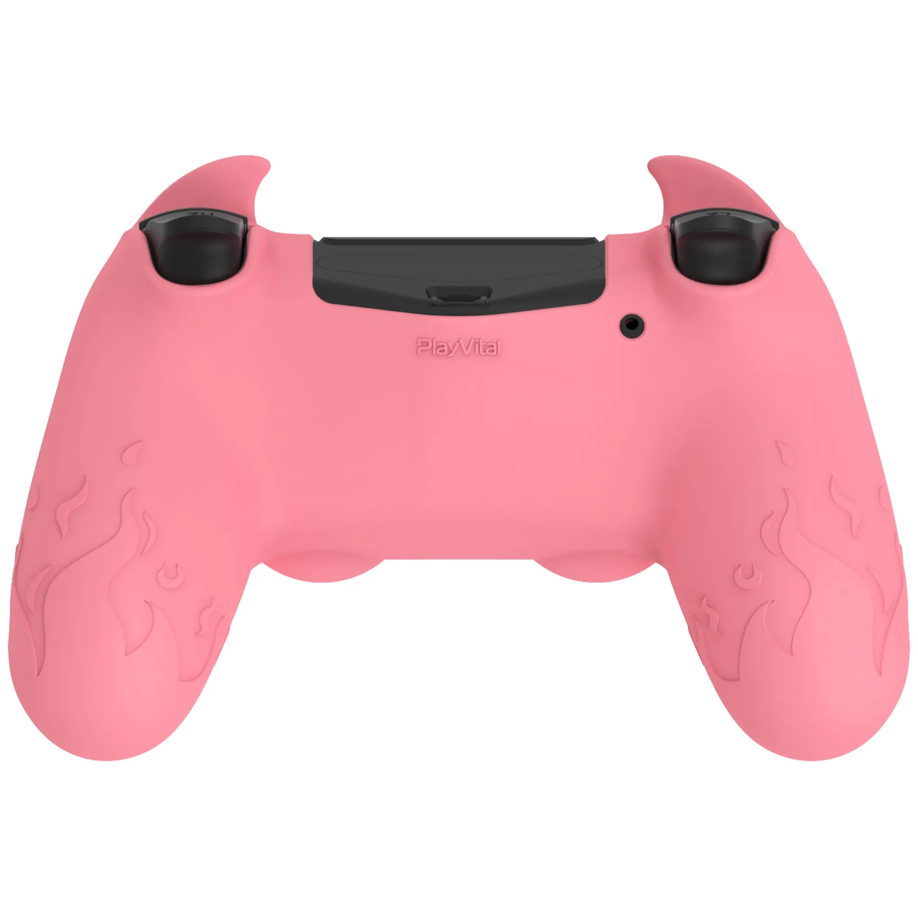 PlayVital Cute Demon Controller Skin for PS4 with Thumb Grips & Stickers, Kawaii Anti-Slip Silicone Controller Cover Grip Protector for PS4 Slim/Pro Controller - Pink - BRJP4P003