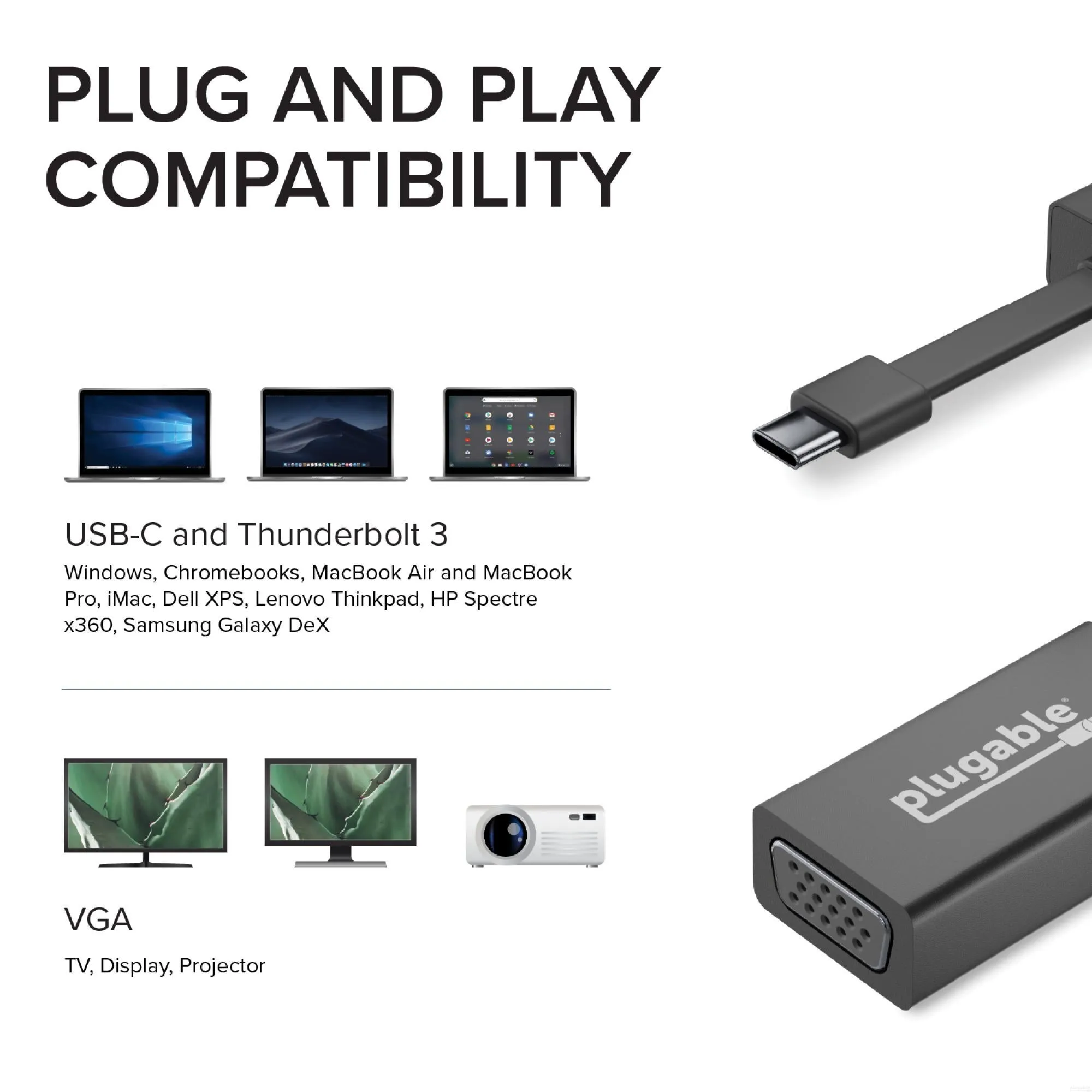 Plugable USB-C to VGA Adapter