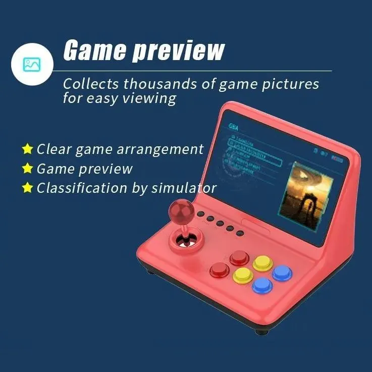 POWKIDDY A12 9 inch screen Mini Arcade 32GB Quad Core Arm A7 Retro Gaming Console Plays CPS FBA SFC GBA GBC GB GG MD PS