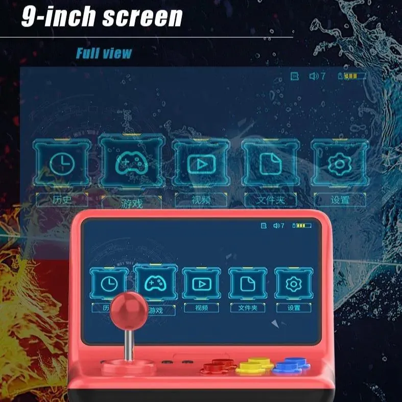 POWKIDDY A12 9 inch screen Mini Arcade 32GB Quad Core Arm A7 Retro Gaming Console Plays CPS FBA SFC GBA GBC GB GG MD PS
