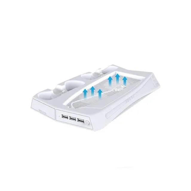 PS5 Vertical Cooling Fan Stand Digital Edition with 14 Game Slot 3 Hub Port Dual Controller Charging Station Charger for PS5