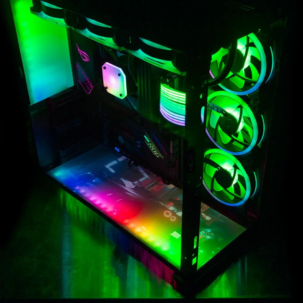 R-34 Skyline Lian Li O11 Dynamic and XL Bottom Panel Plate Cover with ARGB LED Lighting